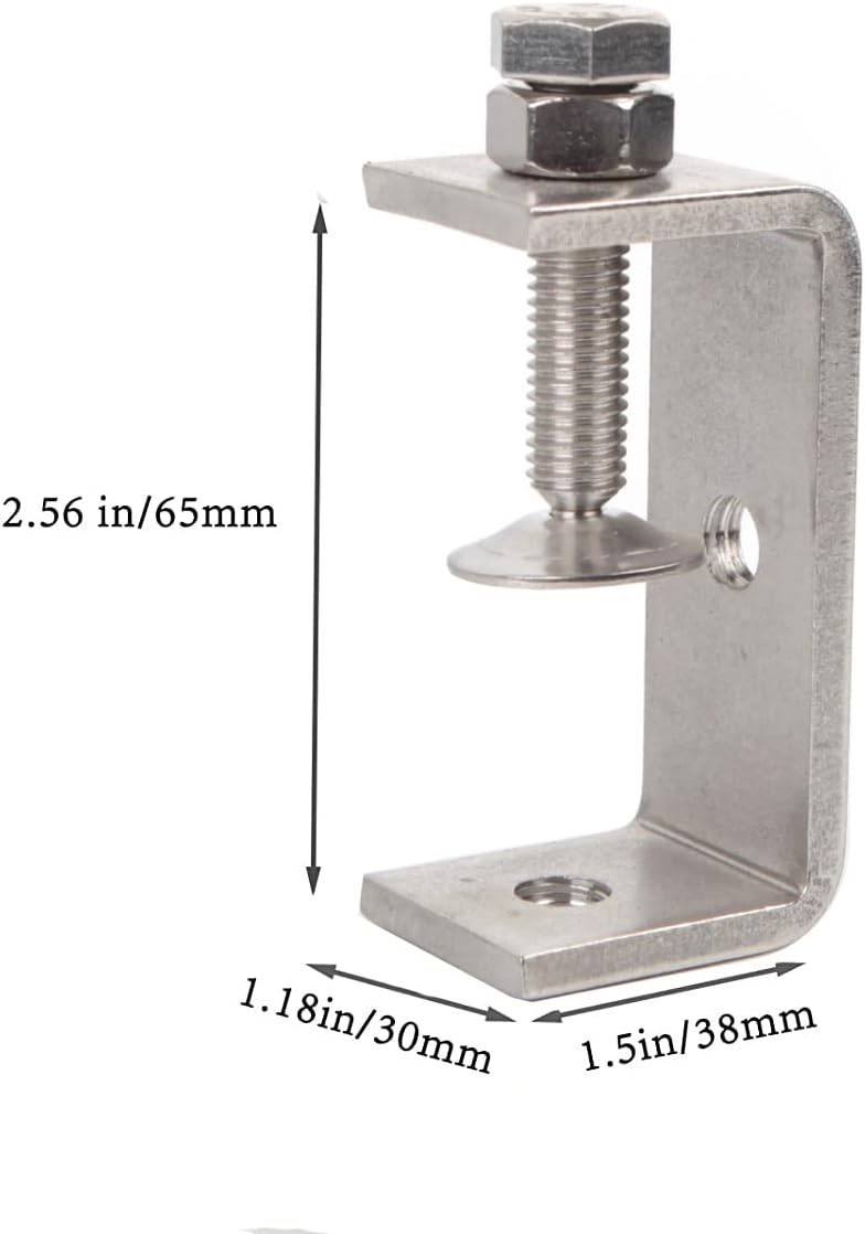 luluxing Pack of 2 Heavy Duty C Clamp 304 Stainless Steel C Clamp 65MM/2.6Inch Wide Jaw Opening Tiger Clamp Woodworking Clip - Image 2